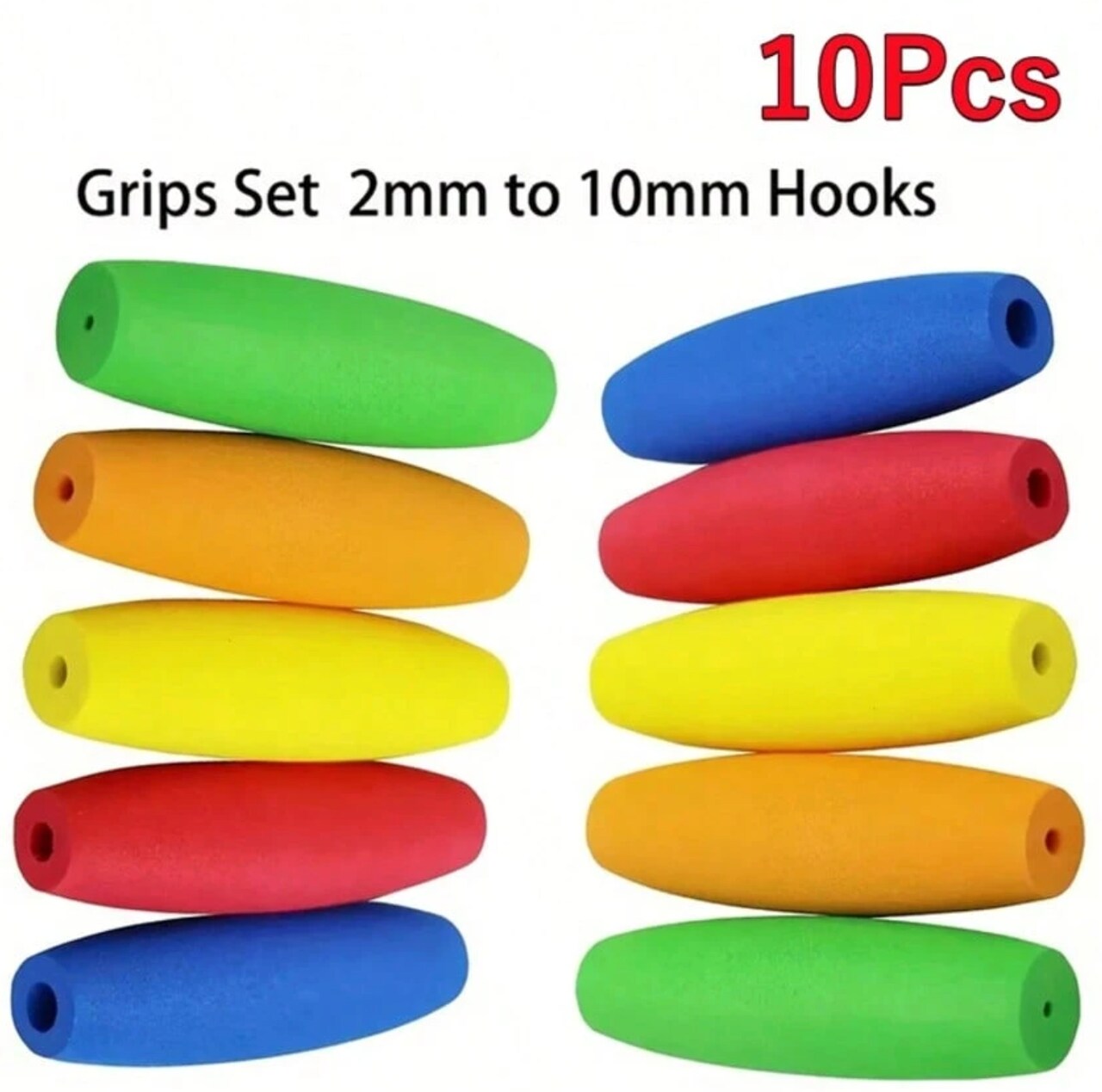 10 Pcs Ergonomic Crochet Hook Grip Kit – 2mm to 10mm Soft Comfort Handle Accessories – Universal Fit for Aluminum Hooks – Random Color (Red or Purple)